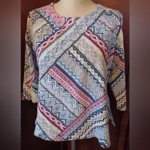 Alfred Dunner Petite Rhinestone Top LARGE